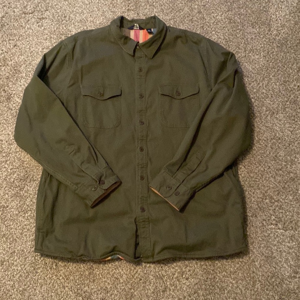 Lands' End Olive Green Casual Shirt Jacket